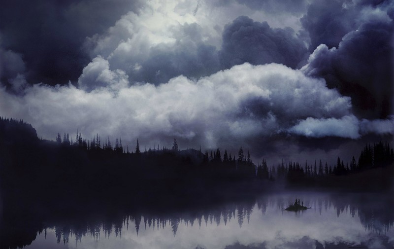 nature, landscape, water, lake, sea, clouds