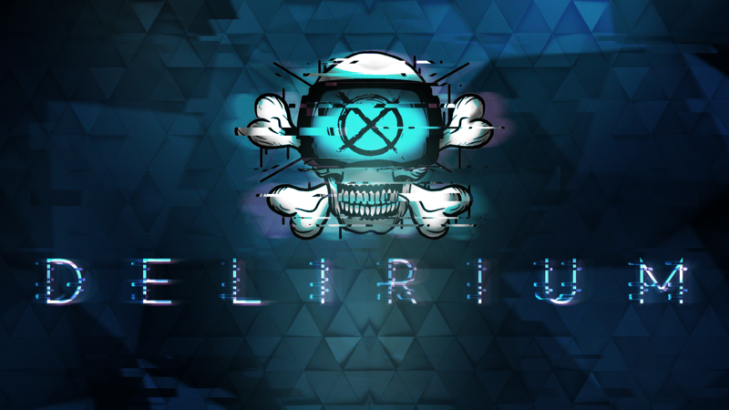 static, glitch art, skull and bones, cyberpunk