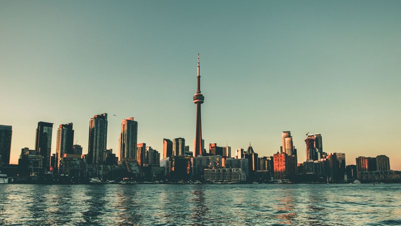 city, skyscrapers, coast, toronto, 4k