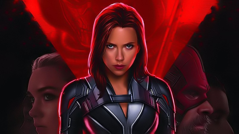 Black Widow, Marvel Cinematic Universe, Marvel Comics, Scarlett Johansson, movies, women, artwork, frontal view