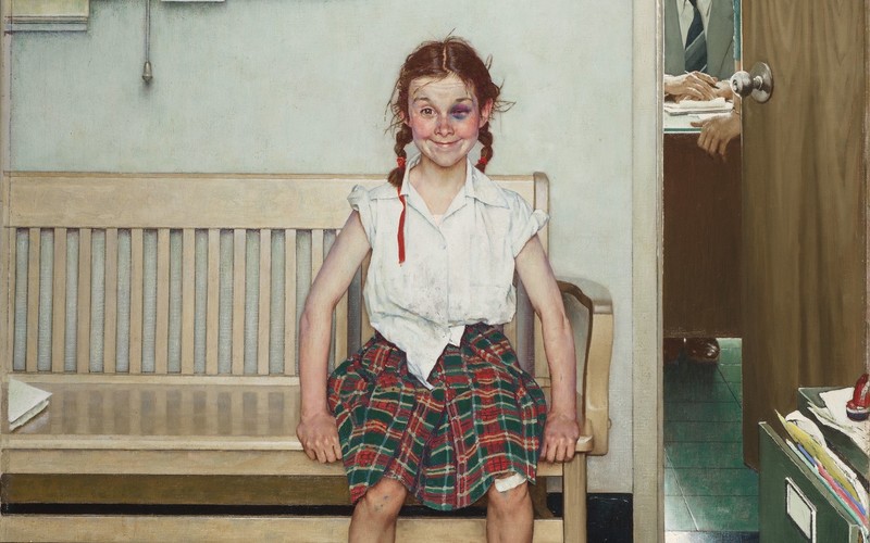 Norman Rockwell, 1953 (Year), artwork, humor, school, smiling, people