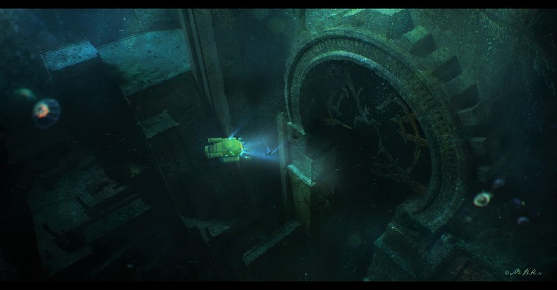 Vladimir Manyukhin, ancient, gates, underwater