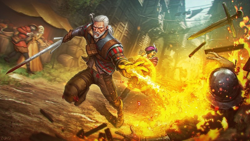 The Witcher 3: Wild Hunt, RPG, Geralt of Rivia, video games, video game art, Dandelion (character)