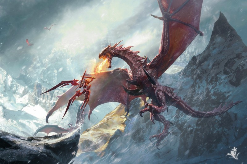 artwork, fantasy art, creature, dragon