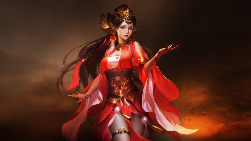 Asian, artwork, long hair, fantasy girl, fantasy art, Immortal Taoists-Idle Game of Immortal Cultivation