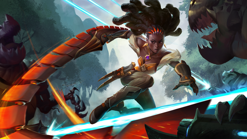 heroes of the storm, video game art, Blizzard Entertainment, Hots, digital art, Qhira, sword