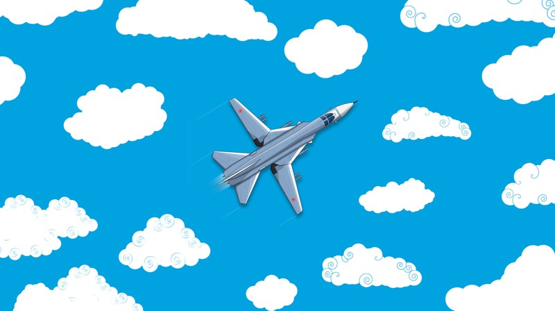 artwork, Su-24, aircraft, clouds, military, military aircraft