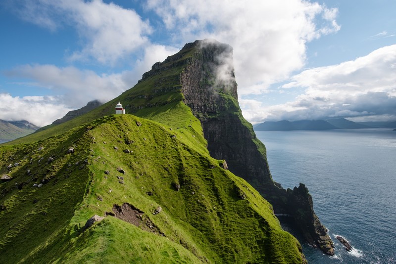 landscape, rock, clouds, nature, outdoors, building, cliff, water, waves