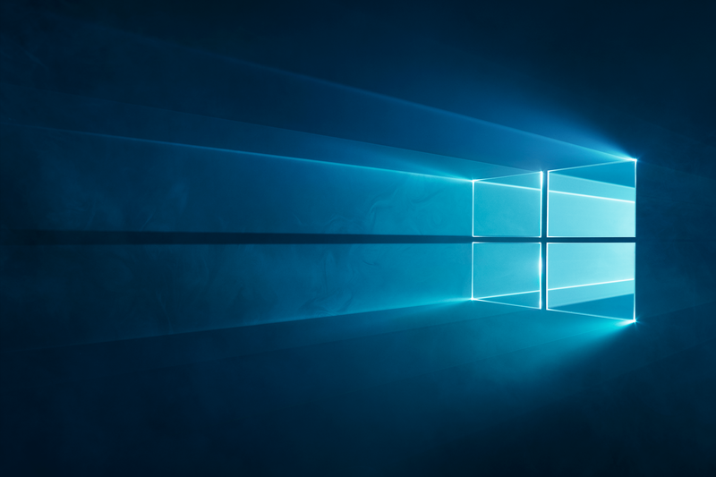 Windows 10, logo, blue, digital art