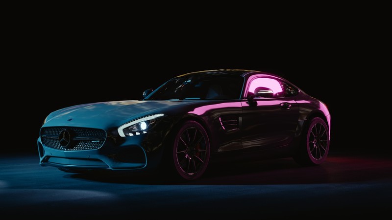 car, Mercedes Benz, dark, vehicle, violet, light blue