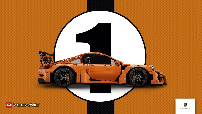 LEGO, Porsche 911 GT3 RS, Porsche, orange, car, vehicle
