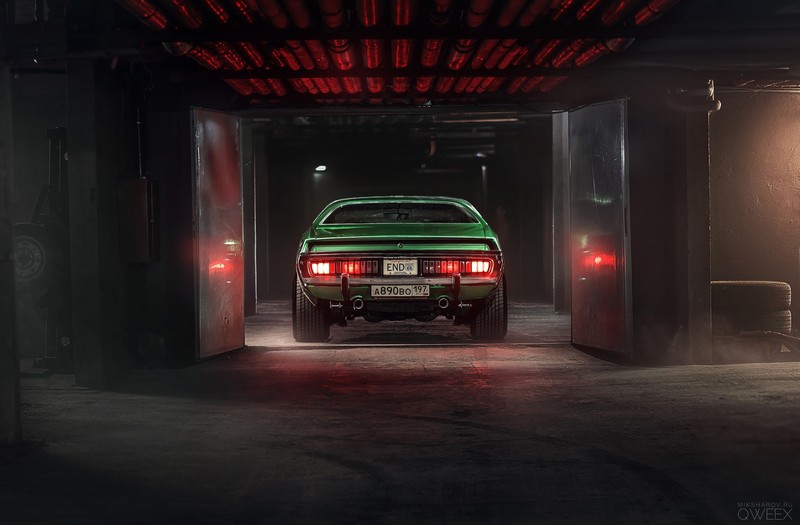 Dodge, Dodge Charger, car, vehicle, green cars, rear view