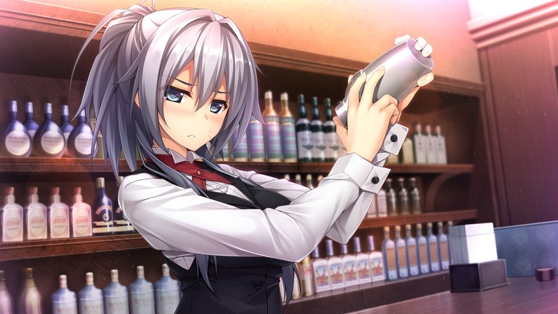 Hataraku Otona no Renai Jijou, Toba Yurika, silver hair, anime, anime girls, Game CG