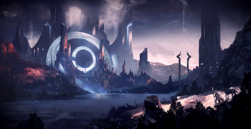 Yun Gong, digital, artwork, fantasy art, fantasy city, digital art, cityscape