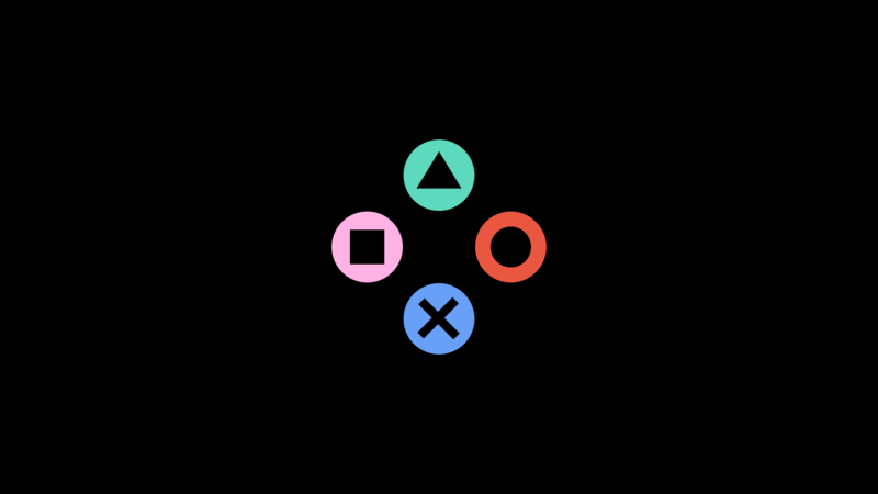PlayStation, minimalism, black background, Sony