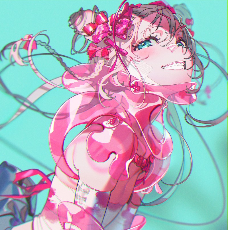 anime, anime girls, digital art, artwork, 2D, portrait display, vertical, colorful, blue eyes, cyan