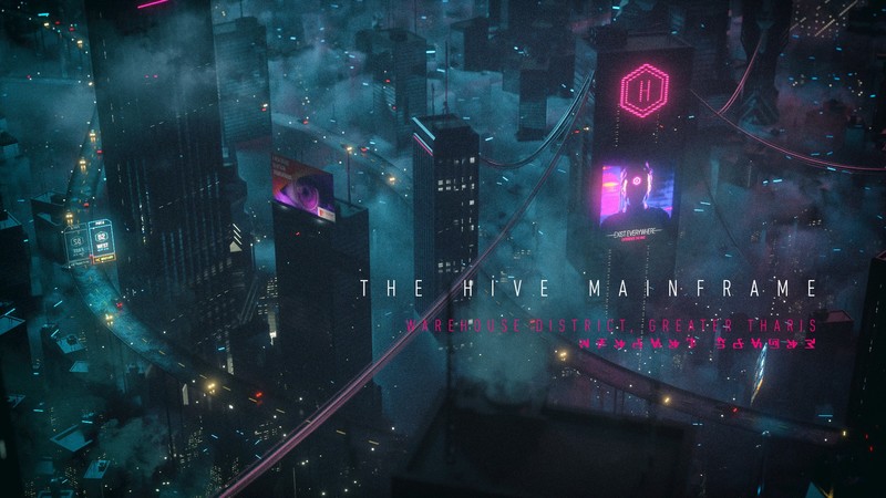 David Legnon, cyberpunk, cityscape, night, city lights, neon glow, mist, skyscraper, city, pink, dark, futuristic city