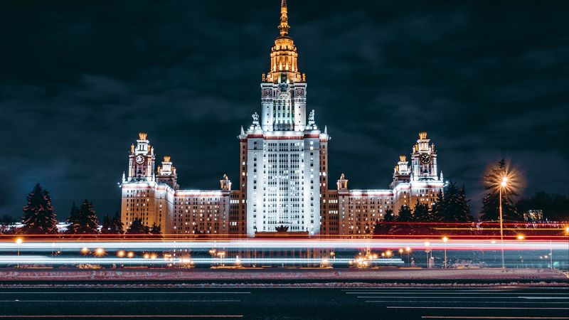 night city, architecture, long exposure, moscow, 4k
