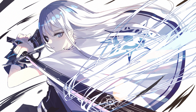 anime, anime girls, digital art, artwork, 2D, portrait, long hair, sword, fantasy girl