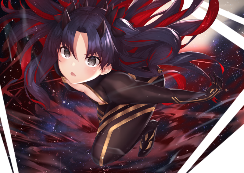 Ishtar (Fate Grand Order), black eyes, long hair, bodysuit, black hair