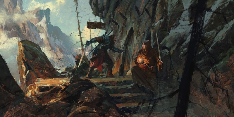 fantasy art, magician, sword