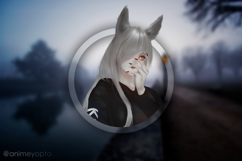 anime girls, nature, circle, blurred, geometric figures