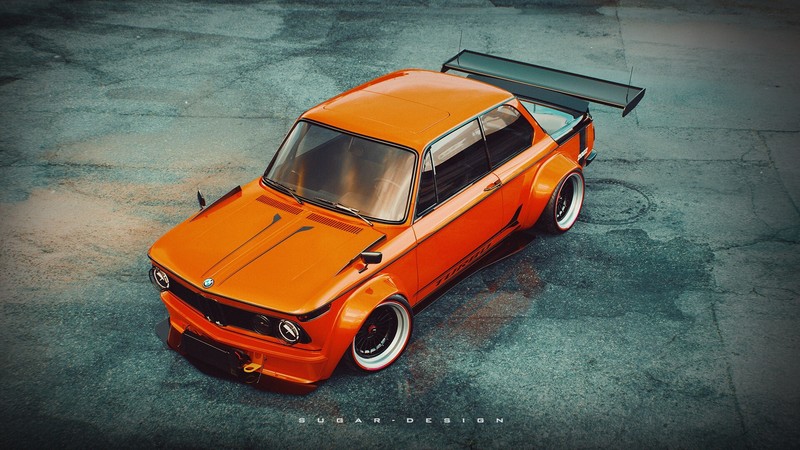 render, car, vehicle, BMW, high angle, BMW 02 Series