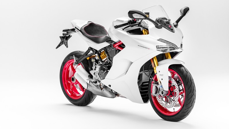 Ducati, Ducati SuperSport, vehicle, motorcycle, simple background, Brembo, Ohlins