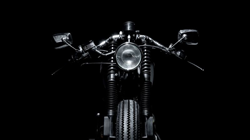 motorcycle, headlight, tire, bw, 4k