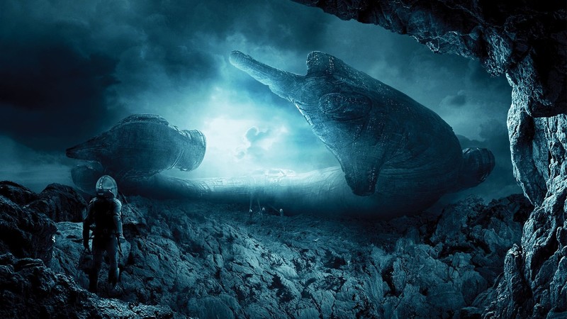Prometheus (movie), Alien (movie), science fiction, artwork, spaceship, movies, cyan
