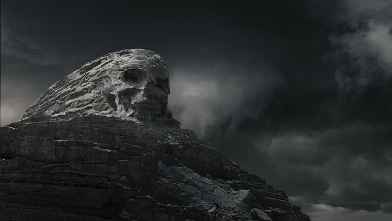 Prometheus (movie), concept art, horror, movies, clouds, mountains, science fiction, low-angle