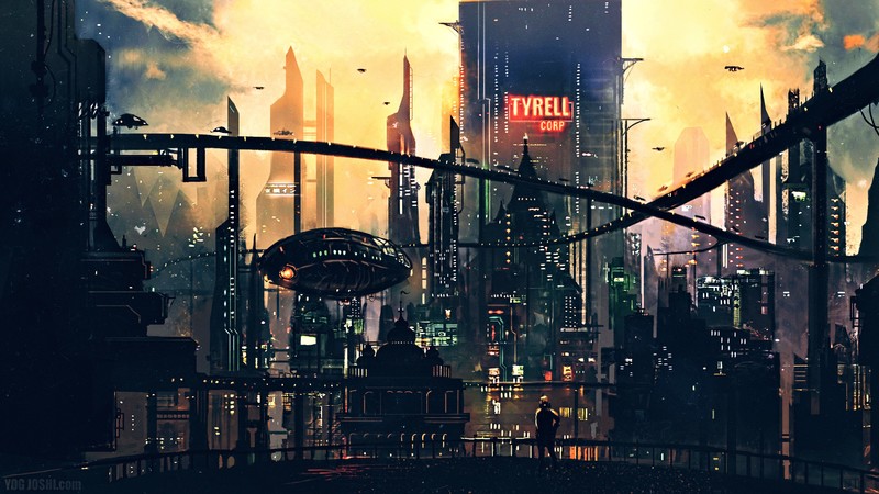 science fiction, digital art, concept art, artwork, fantasy art, fan art, 3D, CGI, cyberpunk, city, cityscape, urban, Blade Runner, futuristic city, futuristic