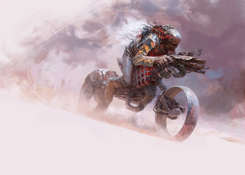 vehicle, motorcycle, artwork, futuristic