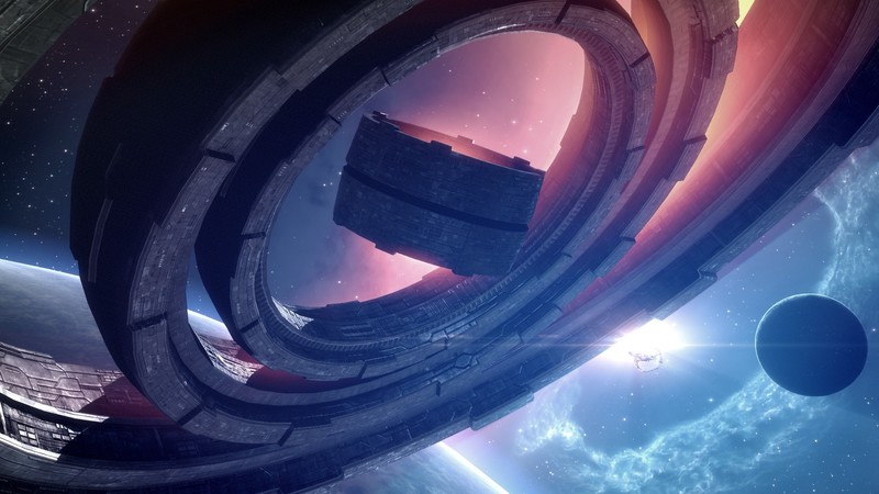 space station, science fiction, space, space art, digital art