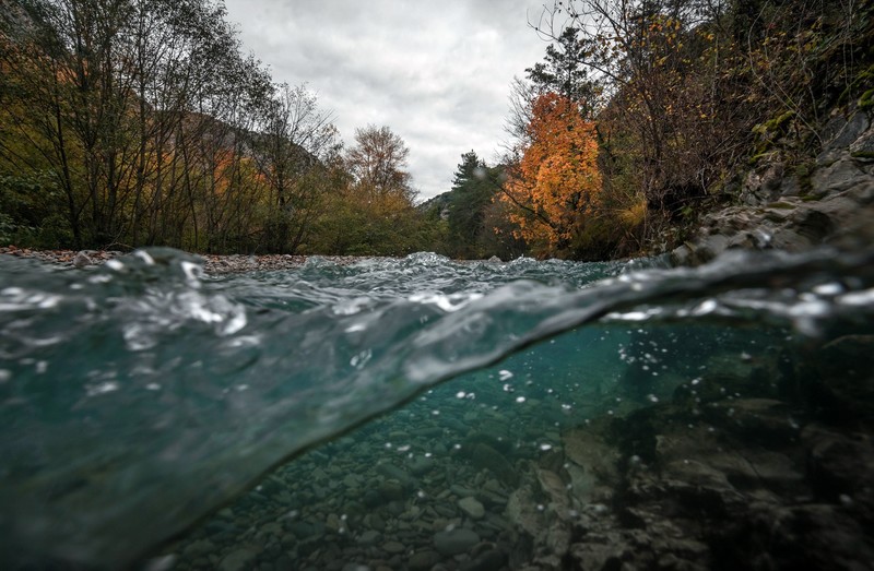 water, river, nature, fall, outdoors
