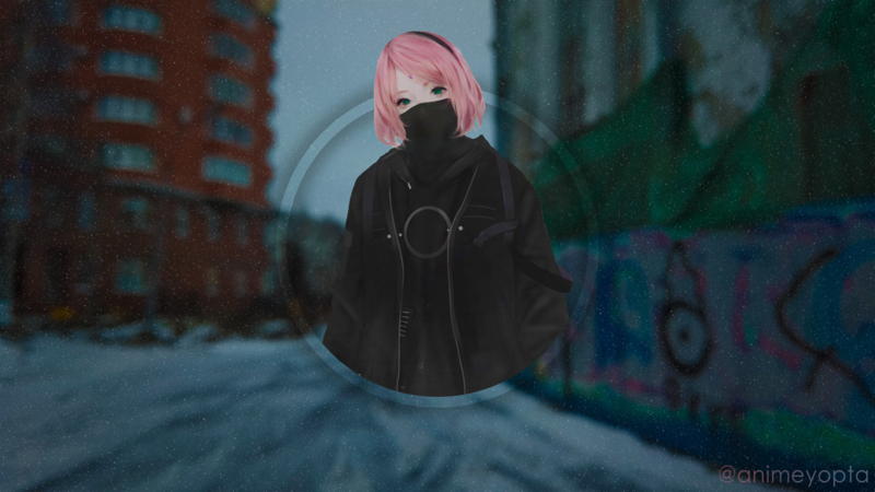 anime, Russia, circle, geometric figures, anime girls, blurred