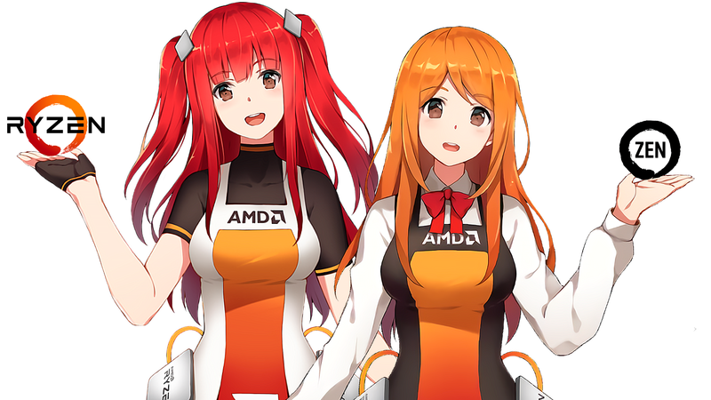 AMD, zenka, ryfa, long hair, looking at viewer, fringe hair, Smile, brown eyes, redhead, dress, gloves, shirt, black gloves, white shirt, wire, amd chan, RYZEN, zen, bowtie, twintails, white background, apron, perky breasts, hair pins