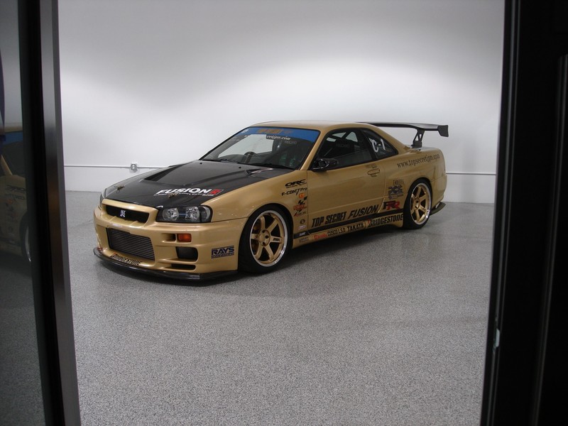 JDM, car, Nissan Skyline GT-R R34, tuning, front angle view, Nissan, Japanese cars