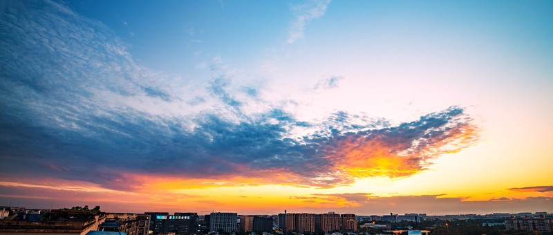 fall, sunset, cityscape