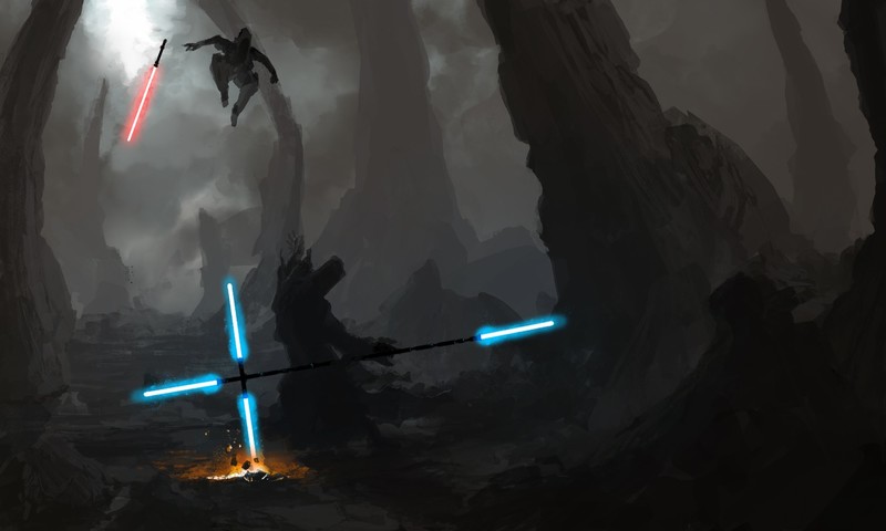 Star Wars, art gallery, fighting, lightsaber