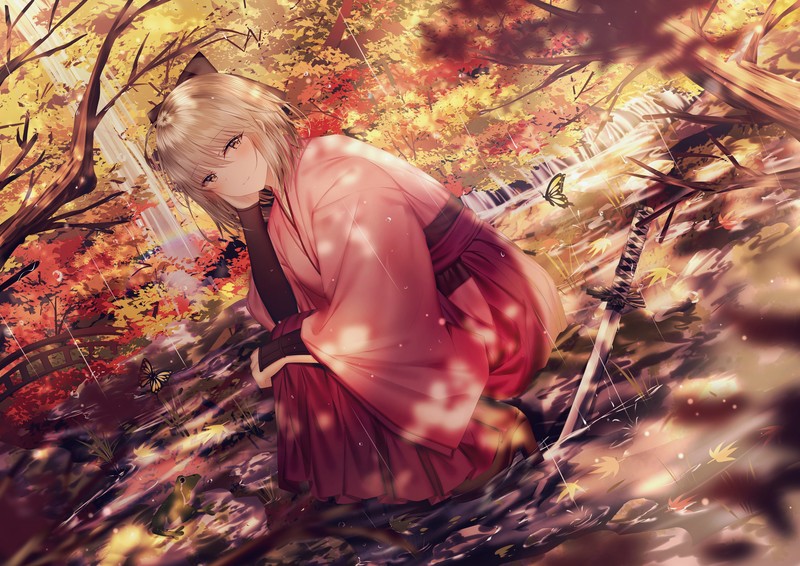 junpaku karen, anime, anime girls, Fate/Grand Order, Sakura Saber, Souji Okita (Fate)