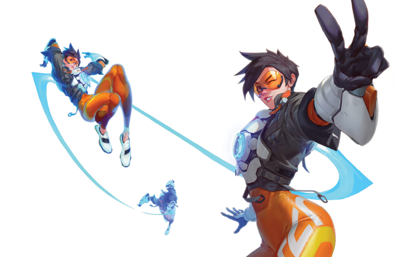 tracer, Overwatch, video games, digital art