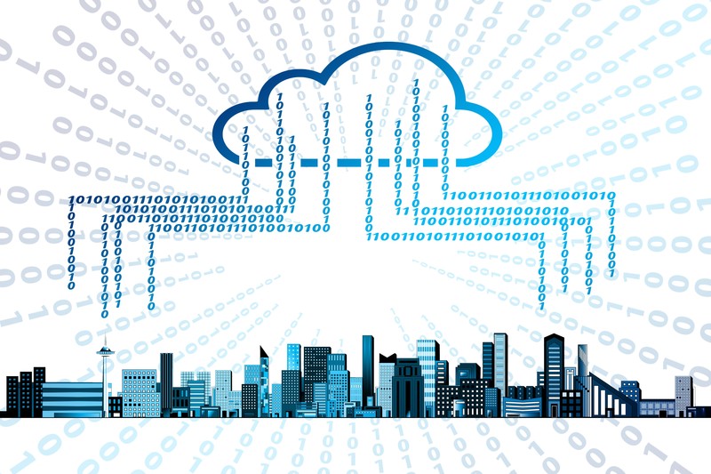 digital art, cityscape, technology, internet, cloud services, numbers, cyan