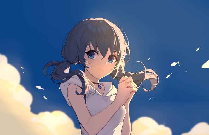 anime, anime girls, digital art, artwork, 2D, portrait, Weathering With You, Hina Amano, low-angle