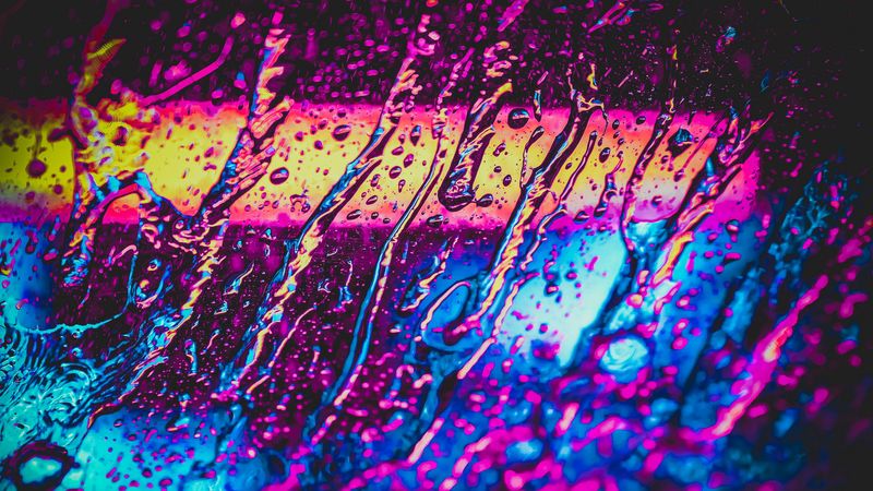multicolored, drops, surface, 4k