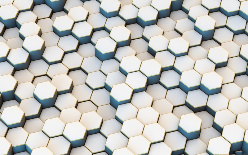 abstract, hexagon, 3D