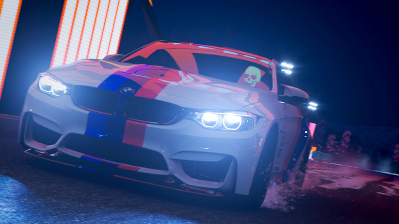 car, night, LED headlight, BMW, BMW M4, vehicle, video games, Forza, Forza Games, Forza Horizon, Forza Horizon 4, BMW F80/F82/F83