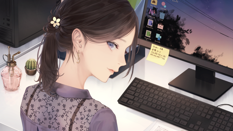 anime, anime girls, 2D, computer