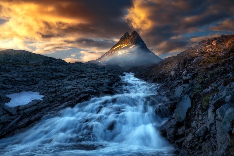 mountains, Norway, water, nature, sky