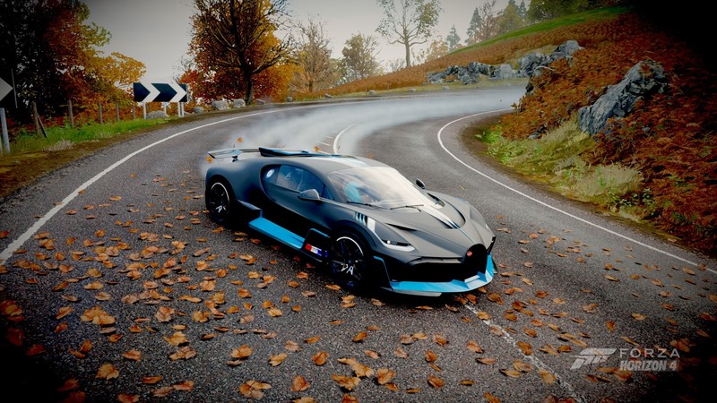 Forza Horizon 4, Bugatti Divo, Divo, racing, drift, road